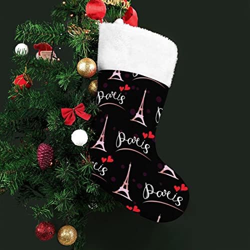 Pariz Romantični Eiffelov toranj personalizirani božićni čarapa Početna Xmas Tree Kamin Viseći ukrasi