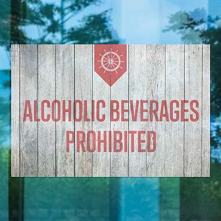 CGsignLab | Alkoholna pića zabranjena - nainačajnog drveta prozor Cling | 27 x18