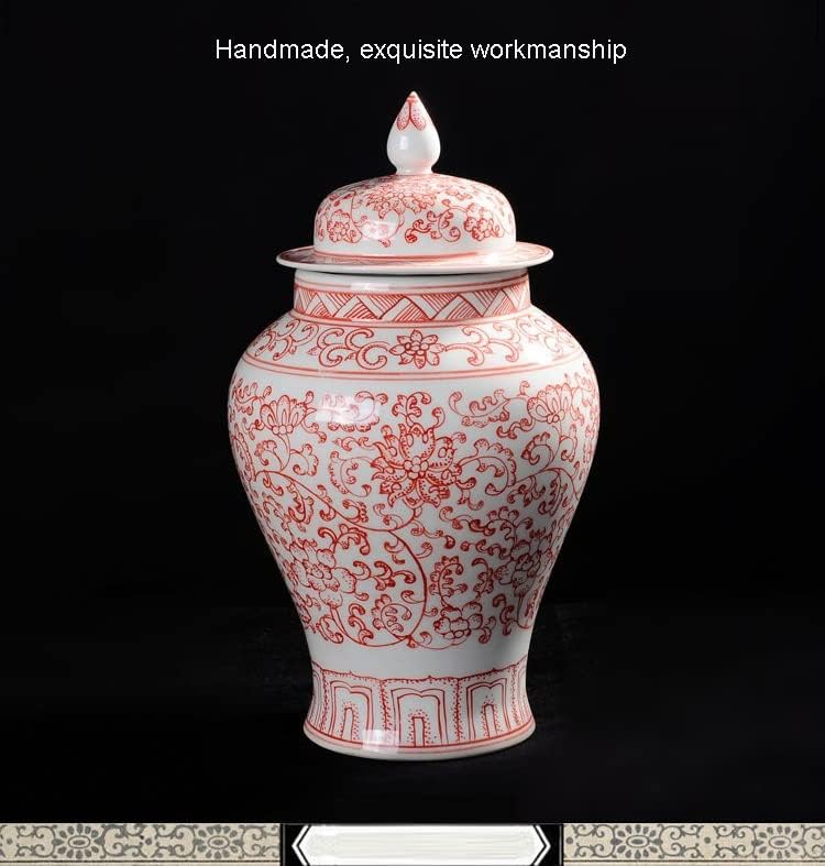 TJLSS keramika đumbir jar ručno rukovanje ručno rađen antiquevaza s podloškom crvenom elegantnom i prekrasnom blagajnom