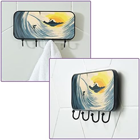 Vioqxi oblozi za zidni nosač, samoljepljivi zidni kuke Dekorativni za ulaznu spavaću sobu kuhinju ormar za vrata u kupaonici Japansko surfanje val umjetno slikarstvo