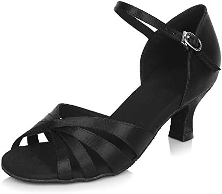 YKXLM Ženske satenske latino plesne cipele sa ballsom Salsa Tango Profesionalne performanse Plesne cipele, model AS-AF