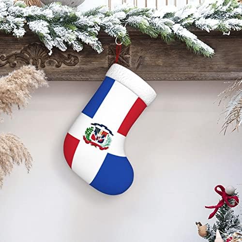 QG ZZX Zastava Dominikanske Republike Božićne čarape Xmas Čarape Kamin Viseće čarapa 18 inča Dekoracija za odmor