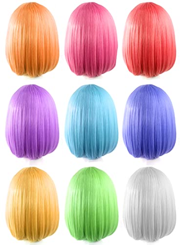LOHO WONDERZ 9 komada kratka Bob kosa perike bombone u boji kostim Cosplay perike dnevna zabava frizura za žene djevojke-dekoracije Bachelorette Party, usluge, potrošni materijal
