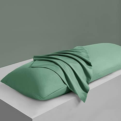 Milvowoc 2pcs Brušeni jastučnici za tijelo od mikrovlakana - 20 x 60 inča, kadulja za zelenu jastuk za žarulju