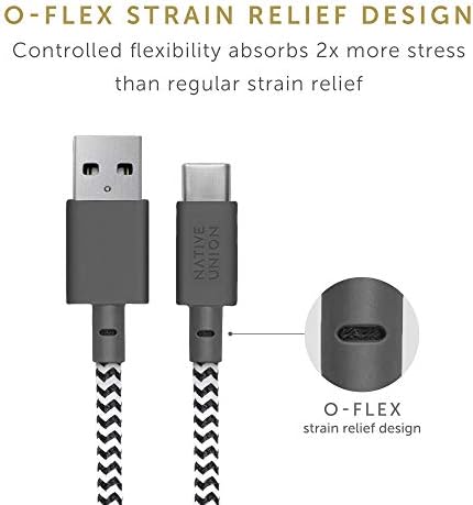 Noćni kabl Native Union do USB-A-10FT ultra jaki kabl za punjenje sa ponderiranim čvorom za Samsung Galaxy