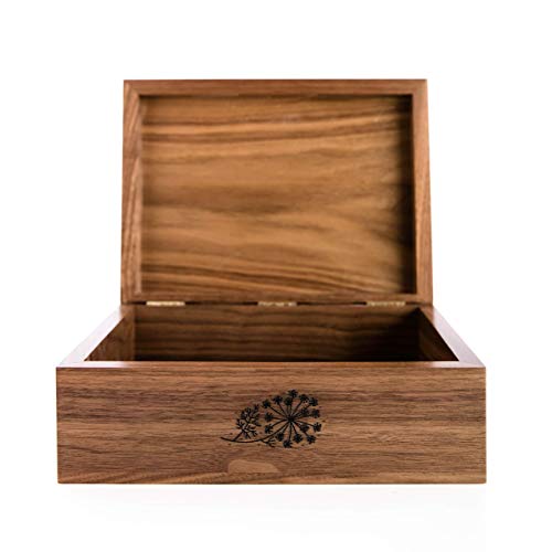 Cvjetni monogram D Wood Sadržaj kutija [Personalizirani prilagođeni pokloni, godišnjica, vjenčanje, dušo,