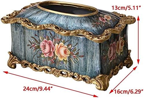 Poklopac kutije za tkivo za rustikalne ili seoske kuće, baroknog umjetničkog pravokutničkog tkiva kutija