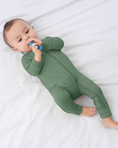 Guissby Bamboo Baby Rompers, Bez noge Pajamas 2-smjerni patentni patencijski rukav za spavanje