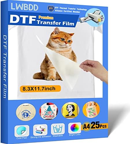 LWBDD 25 listova Premium DTF Transfer Film-A4-mat PET Film listovi DTF, specijalno za Inkjet štampač sublimacijski