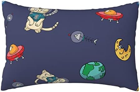 Kreveti jastuk Zaštićeni vanjski prostor-kitty-cat-ufo Mekani jastučni poklopac 20x30 inča