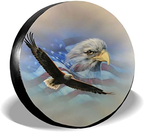 Fly Eagle sa američkom zastavom Rezervni poklopac guma za zaštitu kotača za prašinu zaštićene za gume Univerzalni