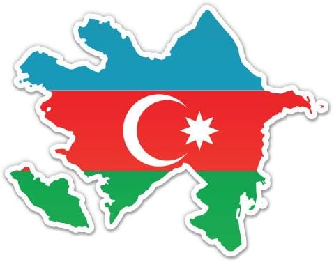 GT grafika Azerbejdžan Karta Oblik država zastava - Vinil naljepnica Vodootporna naljepnica