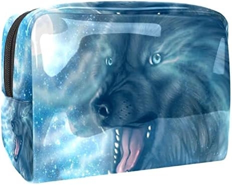 Toaletna torba Viseći DOPP komplet za muškarce Vodootporna vrećica za brijanje za putovanja, Galaxy Wolf Blue Universe Starry Sky Milky Way