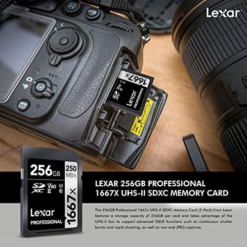 LEXAR Professional 1667x 256GB SDXC UHS-II / U3 memorijska kartica, plus paket W / vodootporna zaštitna kartica,