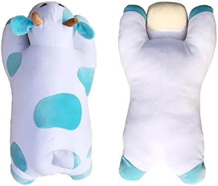 Hofun4u kravlje plišasto jastuk, 31 inčna krava punjena igračka za lutke, mekani gigantski mliječni krav plišani