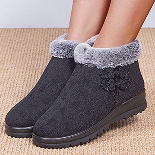 Zimske cipele za žene ženske cipele zimske okrugle pete na otvorenom toplo udobne Plus baršunaste guste pamučne čizme čizme za snijeg koljena visoke pete zimske čizme za žene