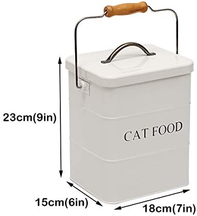 Geyecete cat Treats tin i Cat Food Storage Tin sa poklopcem & amp; sa kašikom za čuvanje hrane za mačke, konzerva