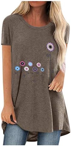 Trčanje majice Ženska moda Plus Veličina Ispis okrugle vrat Duga majica s kratkim rukavima