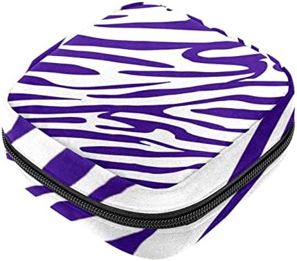 ORYUEKAN torba za čuvanje higijenskih uložaka, prenosiva menstrualna torba za žene i djevojčice torbica za menstrualne čašice, Zebra uzorak ljubičasta Retro moderna