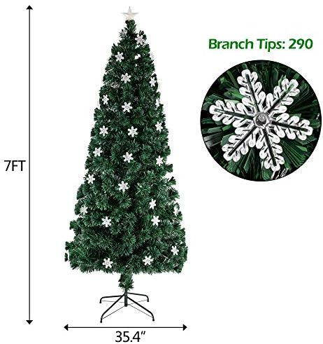 Božićni ukrasi 7ft umjetnog božićnog stabla ukras za odmor, jednostavan za sastavljanje, sklopivi metalni