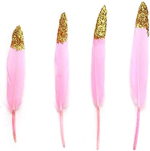 Zamihalla 20pcs / lot Pink Gold umočena guska / pačje pero DIY perje za zanate 10-22cm-4-8.8 inčni dekor