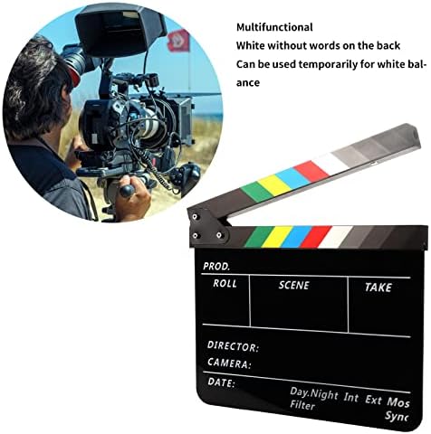 Filmski režiseri Clapboard, filmska ploča za pljeskanje, prekrasna šarena akrilna ploča za pljeskanje sa gumicom za ploču markera za reklame za studijsko snimanje filmskih TV serija