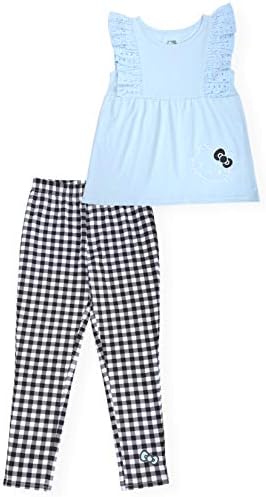 Hello Kitty djevojke 2-komad modni Tee Shirt i Active Capri Legging Set Ruffle Top i Stretch