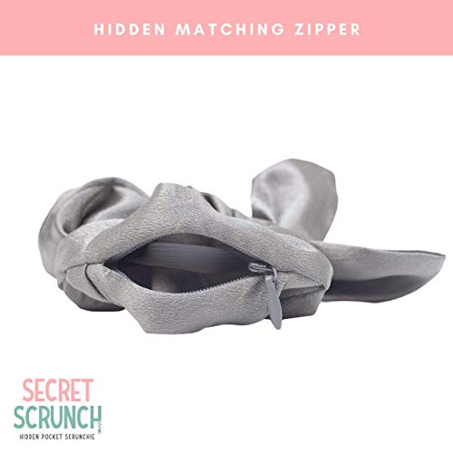 Tajna Scrunch 3-Pack Velvet Scrunchie sa patentnim zatvaračem skriveni pretinac džep-slatki Jumbo držači