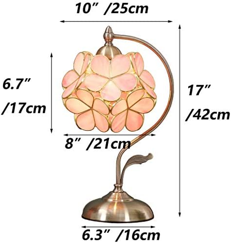 Bieye L10732 Cherry cvijet Tiffany Stil Staklo staklena lampa sa laticama Svjetiljka Vintage Mesing Base, 8 d x 10 w x 17 h