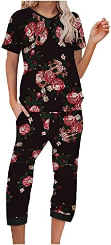 Cherla hlače postavljena ženska Ljetna jesena odjeća modne pamučne grafike Capri ravne pantalone