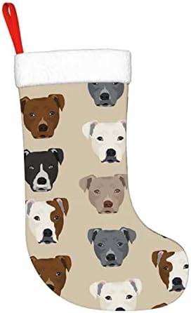 Avulzgd Pitbull Slatki pas personalizirani Velike božićne čarape 18 inča za muškarce Žene Dječaci