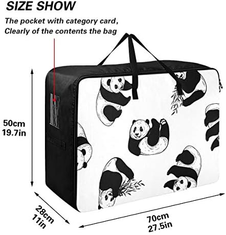 N / A Torba za pohranu odjeće u zemlji za prekrivač - veliki kapacitet Skice Pandas Organizatori Torba sa košarom za pohranu za skladištenje za dom