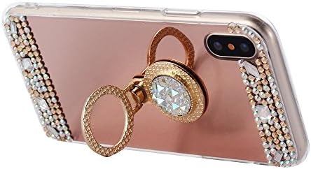 iphone X Case, Bling Rhinestone luksuzna slatka sjajna torbica za šminkanje Bling ogledala za