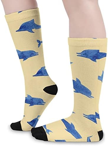 Delfini uzorak štampani boja odgovarajući čarape Atletski koljena visoke čarape za žene muškarce