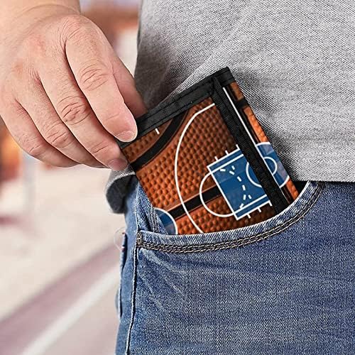 Košarkaški teren Muška novčanik Trifold Novčanici prednji džepni novac držač sa ID kartice slota prilagođene poklon za žene