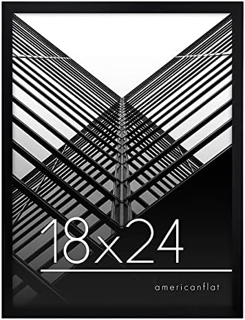 AmericanFlatamericanFlat 20x30 Poster okvir u crnom i 18x24 okvir postera u crnom s poliranim pleksiglasom - tanka obruba 18 x 24 inčni veliki okvir za slike za zid