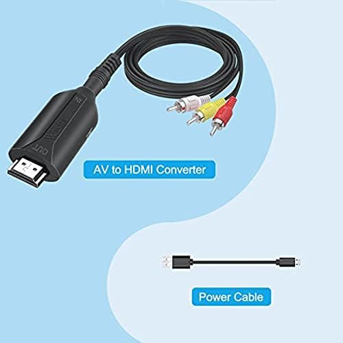 Kompozitni AV / RCA CVBS to HDMI kabelski adapter 1080p Video audio pretvarač Mini AV2HDMI adapter