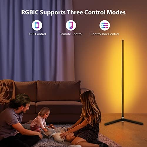 WISIMMALL RGB ugaona podna lampa, Bluetooth aplikacija i daljinsko upravljanje muzika Sync LED moderna