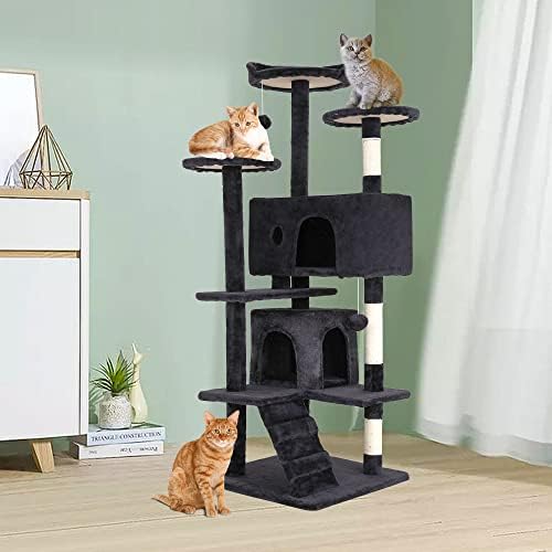 BestPet 54in Cat Tree Tower za mačke u zatvorenom prostoru, Centar za aktivnosti mačjeg namještaja