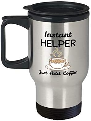 Helper Funny 14oz putna krigla od nehrđajućeg čelika - Instant Helper Samo dodajte kafu - jedinstvenu za suradnike