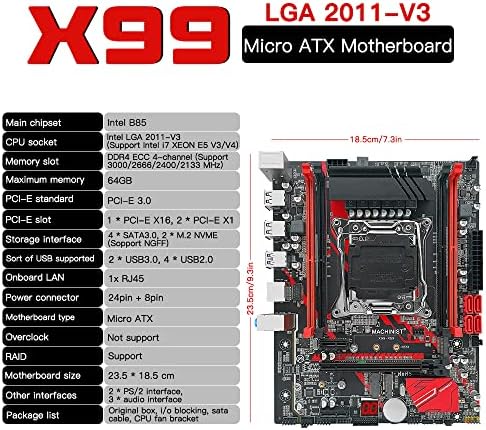 Machinist LGA 2011-V3 matična ploča + CPU hladnjak zrak Combo, X99 Gaming matična ploča 4 bakar 20db