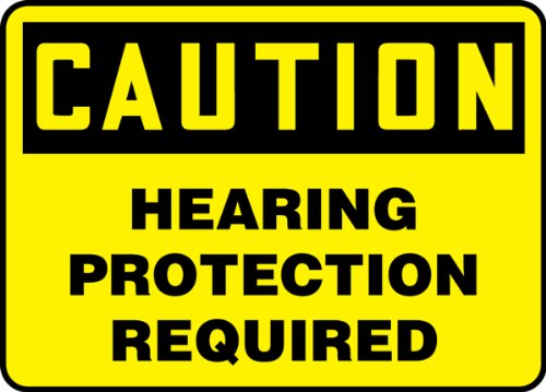 Accuform MPPE792VP plastični sigurnosni znak, Oprez potrebna zaštita sluha, 7 Dužina x 10 širina