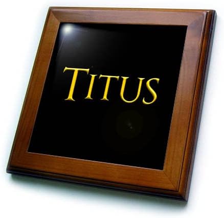 3drose Titus popularno ime za dječake u SAD-u. Žuto na Crnom Šiku. - Uramljene Pločice