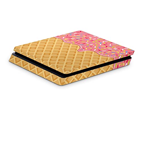 ZOOMHITSKINS PS4 Slim Skin, kompatibilan za Playstation 4 Slim, Ice Cream Waffle Sweet Food Lover