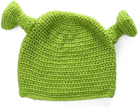 Newooh Unisex ručno pletene šrake, beanski šešir topla trajna ručna pletena kapa Cosplay kupola kapa vuna zimska šešir zelena