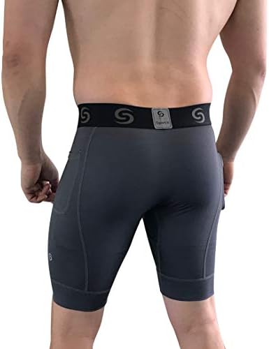 Sport-IT muške kompresijske vježbe kratke hlače sa džepovima za telefon - bazne tajice, kratke hlače