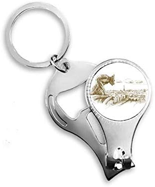 Monster Landmark Sketch Pejzažna noktiju Nipper prstena za ključeve ključeva za ključeva