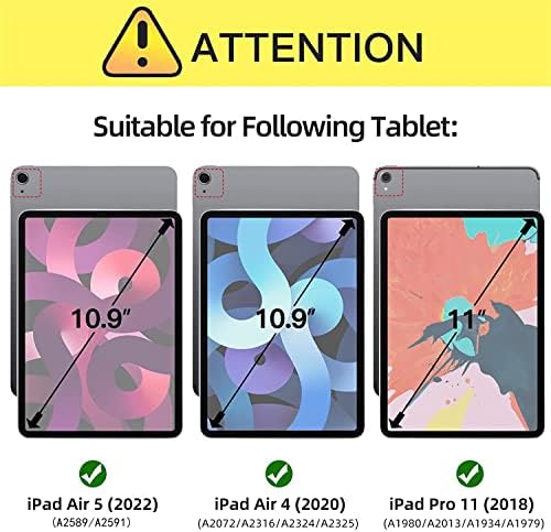TPACC futrola za iPad Air 5th generacija 2022 / iPad Air 4th 2020 10,9 inča, tanka PU kožna sklopiva