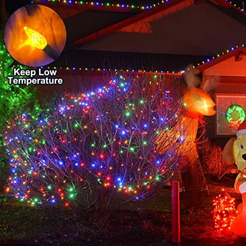 100 LED C6 Božićna žičana svjetla dekoracija, 33 Ft Fairy Lights sa 8 načina vodootporna 29V sigurna