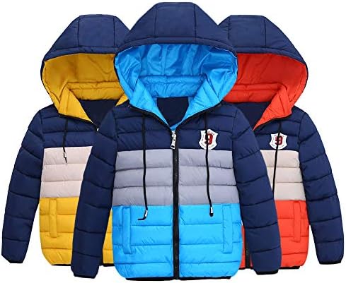 Moonker Baby Boys Girls Winter Cloats Jacket 4-7 godina, Kid patcper patchwork hoodie topla podstavljena debela odjeća za odjeću